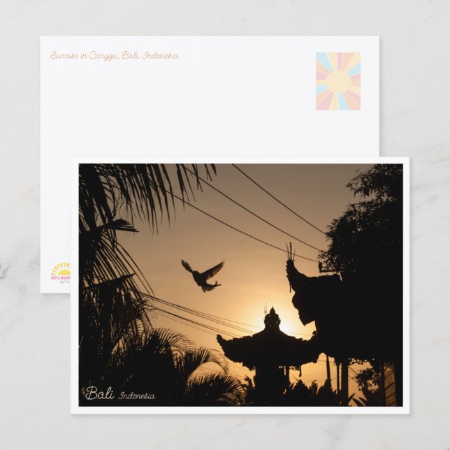 Cartão Postal Canggu Bali Sunrise Temple – Travel Postcard (Frente/Verso)