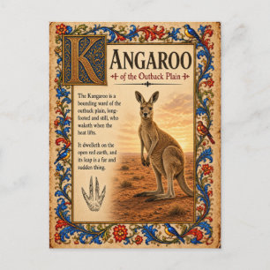 Cartão Postal Canguru, Arte do Bestiário Medieval