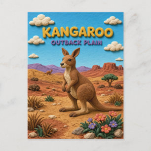 Cartão Postal Canguru, Arte em Argila da Planície do Interior