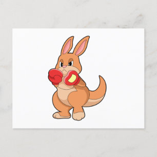 Cartão Postal Canguru boxeando com luvas de boxe
