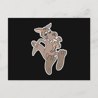Cartão Postal canguru feliz e joey
