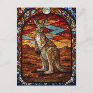 Cartão Postal Canguru, Vidro Colorido Estrela do Deserto