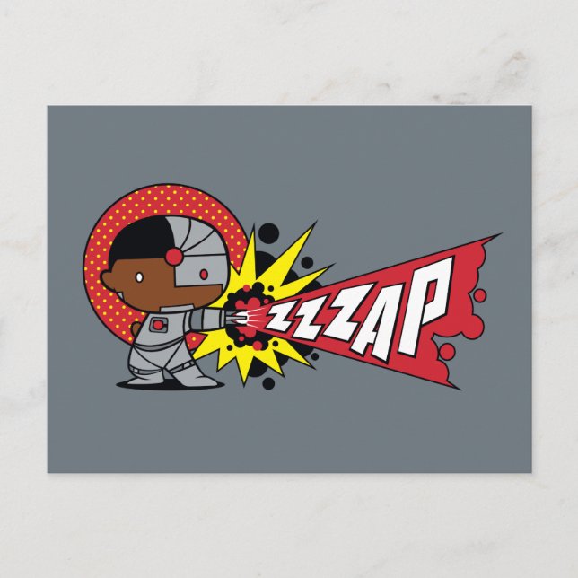 Cartão Postal Canhão Cibernético de Chibi Cyborg (Frente)