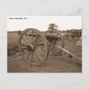 Cartão Postal Canhão da Guerra Civil, Gettysburg, PA