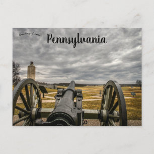 Cartão Postal Canhão e Memorial da Paz Gettysburg Pensilvânia