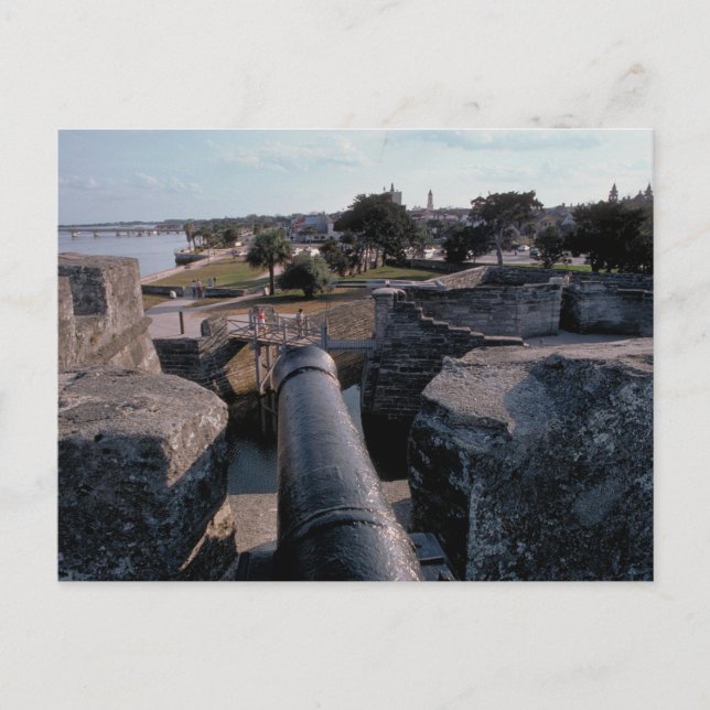 Cartão Postal Canhão em Castillo de San Marcos (Frente)