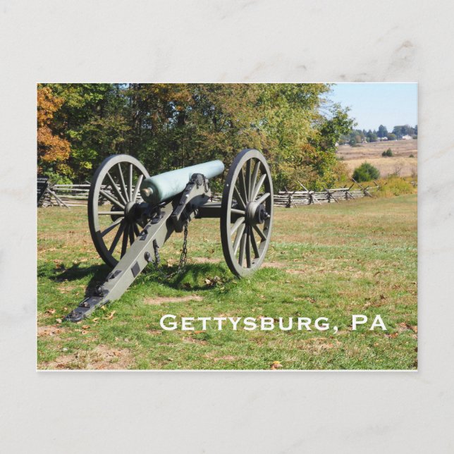 Cartão Postal Canhão no campo de batalha de Gettysburg (Frente)