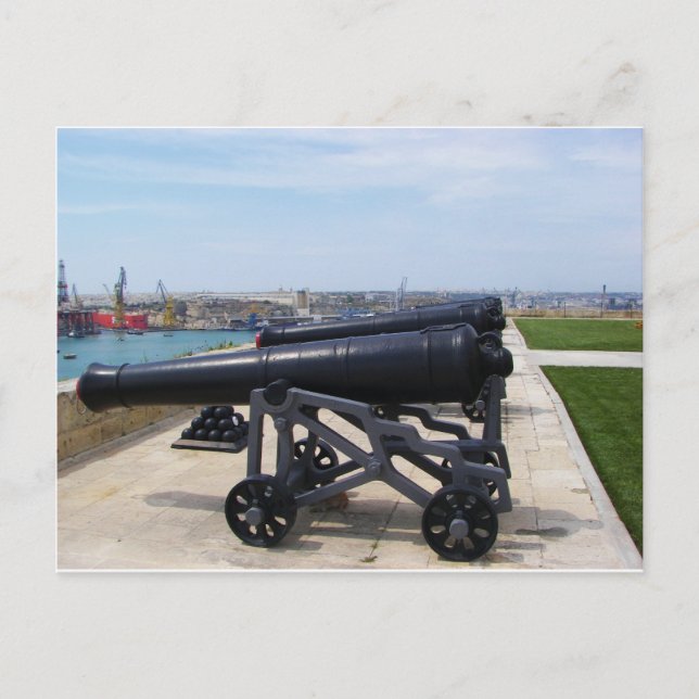 Cartão Postal Canhões Em Malta (Frente)