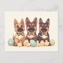 Cartão Postal Caninos do German shepherd da páscoa