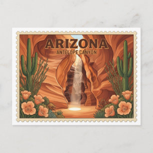 Cartão Postal Cânion do Antílope Vintage Arizona Viagem Deserto
