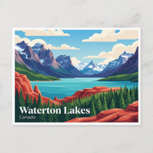 Cartão Postal Cânion Red Rock, Lagos Waterton Canadá