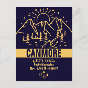 Cartão Postal Canmore, Alberta Canada Minimalist Mountain
