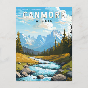 Cartão Postal Canmore Canadá Viagem Arte Vintage