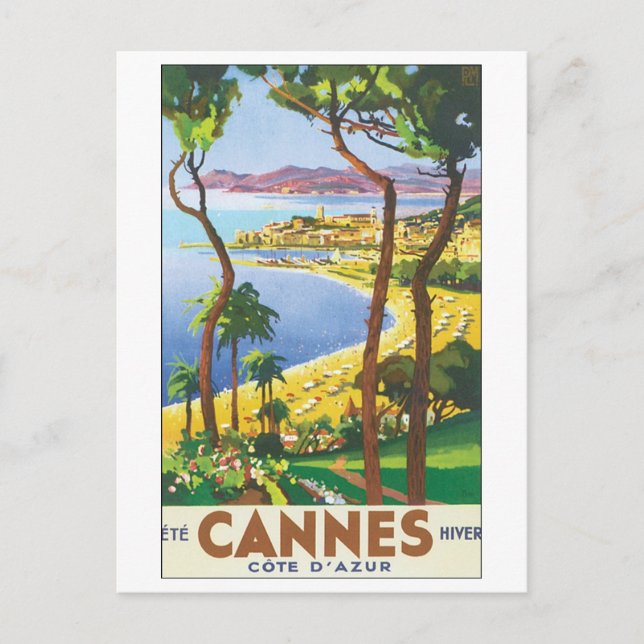 Cartão Postal Cannes Cote D' Azur (Frente)