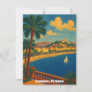 Cartão Postal Cannes França Riviera Vintage