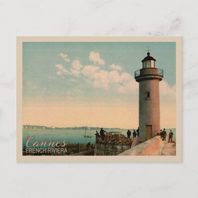 Cartão Postal Cannes French Riviera Lighthouse France (Frente)