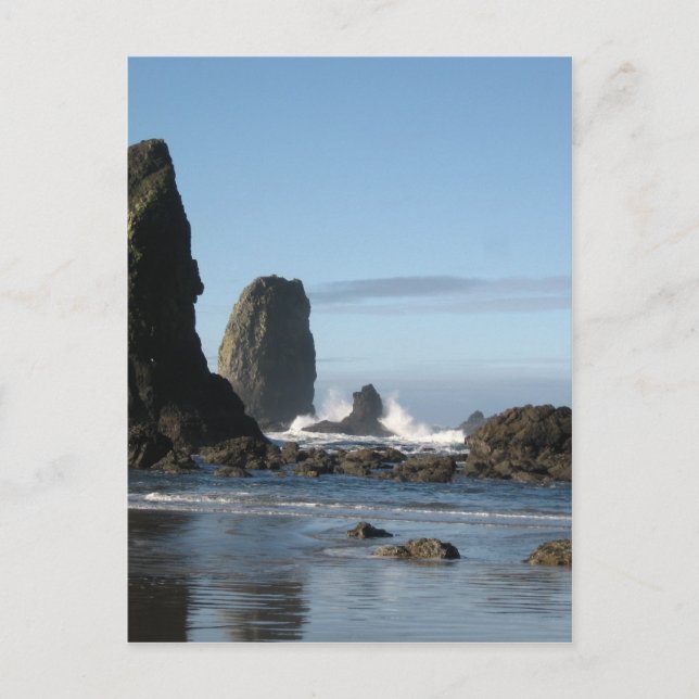Cartão Postal Cannon Beach e Haystack Rock embrulhando papel (Frente)