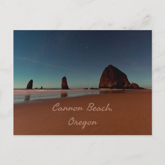 Cartão Postal Cannon Beach Oregon Haystack Rock (Frente)