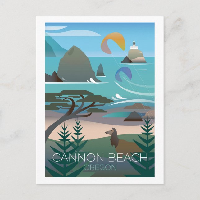 Cartão Postal Cannon Beach, Oregon Postcard (Frente)