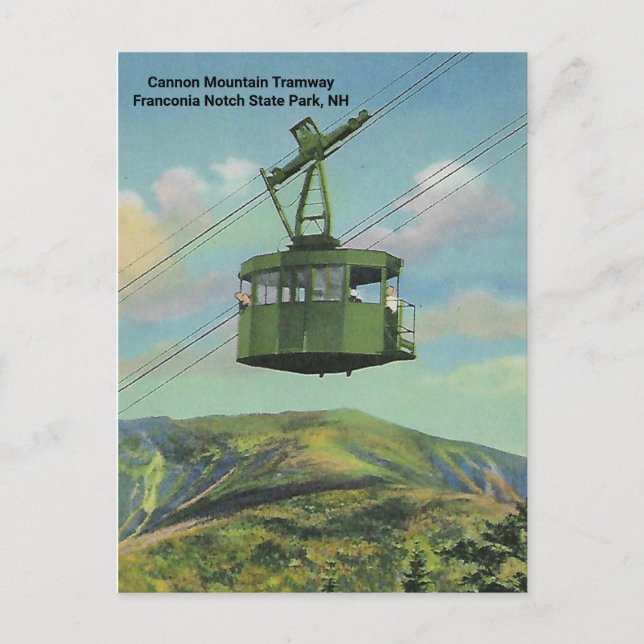Cartão Postal Cannon Mt. New Hampshire Tramway Vintage (Frente)