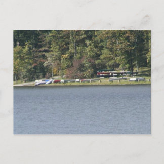 Cartão Postal canoa de árvores do lago pennPensilvânia do estadu