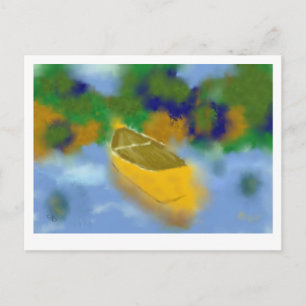 Cartão Postal Canoa em Arte da Água