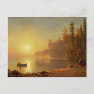 Cartão Postal Canoa indiana por Albert Bierstadt