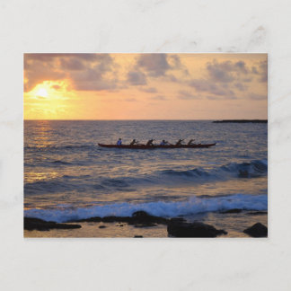 Cartão Postal Canoa Ugatilho em Sunset, Havaí, Cartão-postal