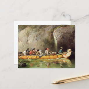 Cartão Postal Canoagem Banida por Voyageurs Passando por Caieira