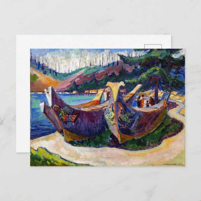 Cartão Postal Canoeiros de Guerra | Emily Carr | (Frente/Verso)