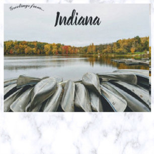 Cartão Postal Canos em Chain-O-Lakes Warren Township Indiana