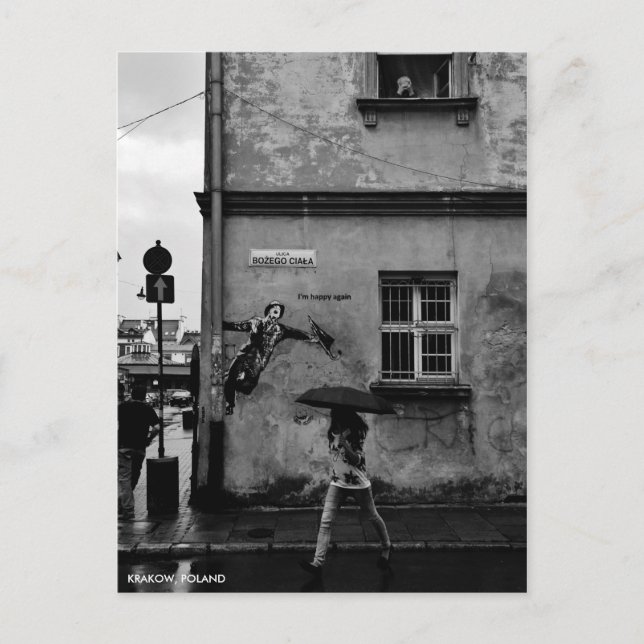 Cartão Postal Cantando no Cartão-Postal da Chuva, com Texto da C (Frente)