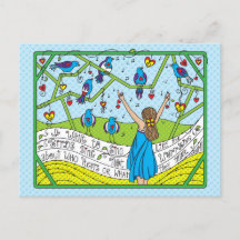 Cante Como Os Pássaros Sing_ Postcard