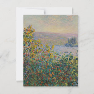 Cartão Postal Canteiros de Flores em Vétheuil de Monet