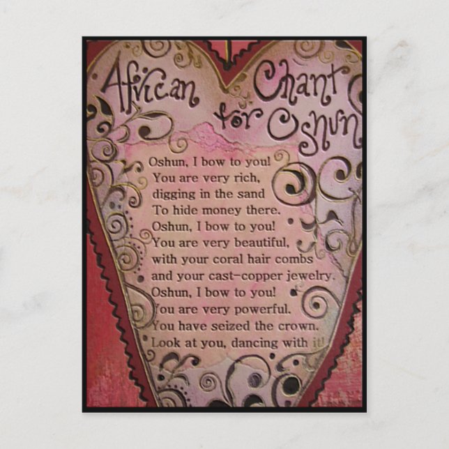 Cartão Postal Canto Africano para Oshun (Frente)