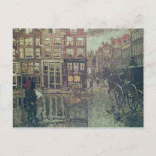 Cartão Postal Canto da Praça Leidsche, Amsterdã