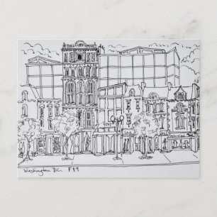Cartão Postal Canto da rua F e 9th Washington DC, EUA