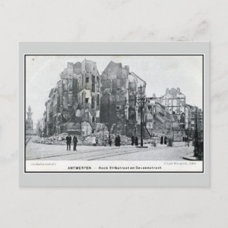 Cartão Postal Canto de bombardeio de Antuérpia, Volkstraat, 1914