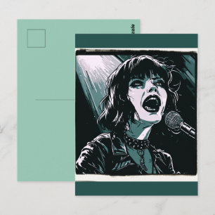 Cartão Postal Cantora Expressiva Shout It Out Amantes da Música