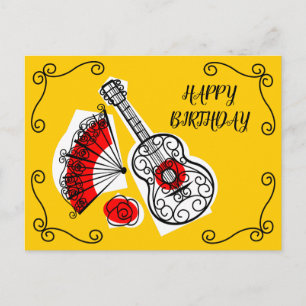 Cartão Postal Cantos de Lembranças Espanholas Aniversário paisag