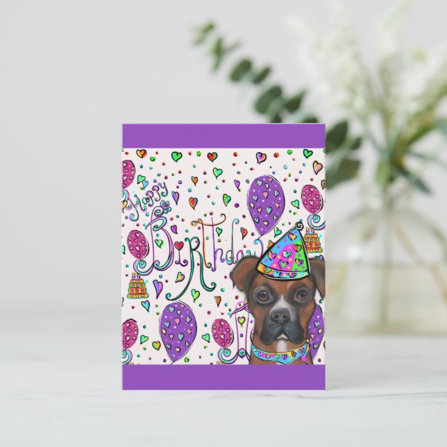 Cartão Postal Cão Boxer (Em pé/Frente)