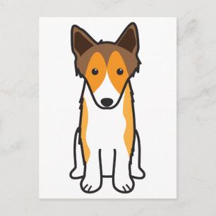 Cartão Postal Cão Cartoon Shetland Sheepdog