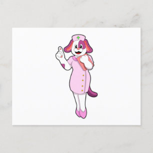 Cartão Postal Cão como enfermeiro