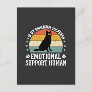 Cartão Postal Cão de Apoio Emocional Humano Pastor Boêmio