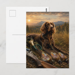 Cartão Postal Cão de Caça Alemão de Pelo Longo Companheiro de Ca