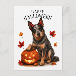 Cartão Postal Cão de Gado Australiano Halloween