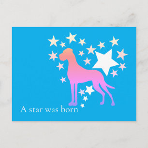 Cartão Postal Cão de Grande Porte Personalizado Estrela