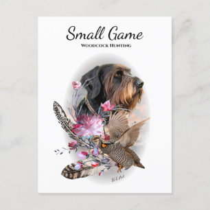 Cartão Postal Cão-de-pássaro, caça à galinha