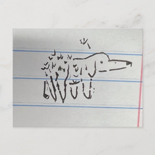 Cartão Postal Cão dente-de-leão (Frente)