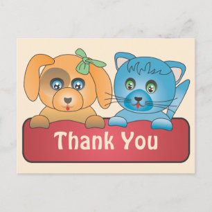 Cartão Postal Cão e gato